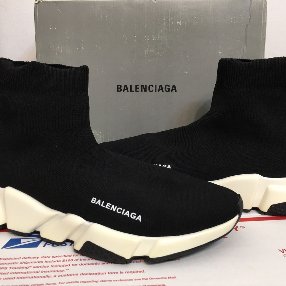 Balenciaga Speed Trainer Sneakers Black & White. Size US 10 and EUR 43